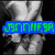 Pixelated grayscale image of a person in a white shirt with blue text overlays showing 'J9n0Mf3R' on the left and 'LaTiNA 4 Life' on the right.