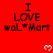 Red background with repeated "I LOVE wal*Mart" text and white pixel hearts, transitioning to a gray rectangle covering the bottom-right corner across frames.