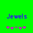 Green background with blue text reading 'Jewels' above two of pink and gray star-shaped icons