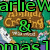Pixelated green text 'arlie' and 'mas 1' frames a brown textured shape with an ampersand, over a teal background with white and purple accents.
