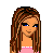 Pixel art contact sheet showing multiple frames of a cartoon character in pink outfit with brown hair and blue eyes, alongside repeated text "Krishi" with heart accents.