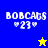 Four display 'BOBCATS' text with '23' and heart symbols, alternating star colors between blue/yellow and gray backgrounds