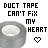 Animated contact sheet of a 5x4 grid showing sequential frames of a duct tape roll with changing text and heart symbols.