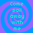 Four identical pixelated display cyan text 'Come sail away with me' over a blue-purple spiral background, arranged in a