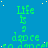 A static digital image with repeating green text on a blue background, featuring small white dots scattered throughout.
