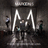 A pixelated image with a large white 'M' symbol, red text reading "Maroon 5" and "Makes Me Wonder," and dark background elements.