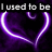 Purple neon heart outline with white glow on dark purple background, text "I used to be" top-left and "Love Drunk" bottom-right.
