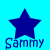 Six display alternating star and background color combinations with the name 'Sammy' beneath each star