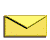 Yellow envelope icon with black outline, partially open to reveal blue background and 'E-Mail' text in some frames.