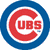 A static image featuring a blue and red circular logo with 'Cubs' text, surrounded by multiple text overlays celebrating the 2008 World Series championship.