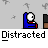 Animated contact sheet of a pixel art character in blue chair with brown armrests, showing fire effects and speech bubbles across 22 frames on gray background.
