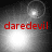 Four grayscale display a bright light source with red 'daredevil' text below, showing animation changes in light position and lens flare effects