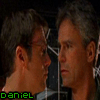 A four- shows two men in profile, with text labels changing ; the right is blank in the final frame