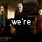 Two show a group of people in dark clothing with text overlays; the top reads "we're coming." and the bottom reads "you're next."