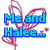 Pixelated blue text reads "Me and Halee..." on left with pink heart lines, while right side shows "BFF's forever!! <33" in same style.