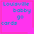 Four identical pink square with cyan text reading 'Louisville babby go cards' and red borders, one contains a small red heart symbol