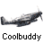 Animated contact sheet of six frames showing a gray military aircraft in various flight poses with "Coolbuddy" text below each frame on white background.
