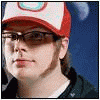A person wearing a red and white cap with a blue circular emblem, dark sunglasses, and a dark jacket over a white shirt, shown in a of six with slight head position changes