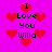 Pixelated pink background with red hearts and black text reading "I Love You Willa" in four identical sections.