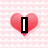 Pixelated heart-shaped icon with text "I Love Ben" over pink and white striped background.