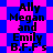 Pixelated text reads "Ally Megan and Emily B.F.F.s" on a blue and pink checkered background with star patterns.