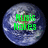 A circular Earth image with green text reading "Music Makes" on the left, "The World" on the top right, and "Go Round" on the bottom. The background is black.
