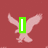 Red background with pink eagle silhouette; green text 'I', 'Shop', and 'American Eagle' in white pixelated font.