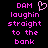 Pixelated pink text on black background with a heart symbol replacing the 'O' in DAM, two identical versions side-by-side.