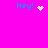 A bright pink background displays four 'Hey!' text elements with varying pixelated animations and symbols.