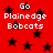 Red background with black stars and white text reading 'Go Plainedge Bobcats' in pixelated font.