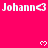 A static image shows repeated white text "Johann" with a heart symbol on a bright pink background, partially obscured by a gray rectangle in the bottom-right corner.
