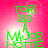 Green text on pink background with animated light effects, displaying 'TORI ESS' above a figure and 'MAJOR HOTTIE' below.