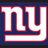 Pixelated graphic with 'NY' logo on dark blue background and 'GIANTS RULE' text on solid blue background.