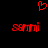 Red pixelated heart symbol above two identical red pixelated text elements on black background.