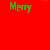 Red background with green and white pixelated text reading "Merry Christmas" in four variations, each accompanied by a small green tree icon below.