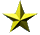 yellow star icons in various sizes and orientations on a gray background, transitioning from full stars to fragmented shapes