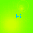Four identical blue 'Hi' text icons arranged in a on a bright green gradient background with yellow light spots