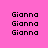 Pixelated text 'Gianna' repeated across a pink background with yellow highlight bars shifting positions in an animation.