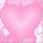A static pixelated image of a pink heart shape with soft gradient shading and subtle white highlights on the left and right edges.