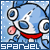 Blue cartoon character with large eyes and red mouth, repeated in a with text below each instance
