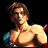 Pixelated anime-style character with brown hair and muscular build on left, next to stylized text "Anime IM" and "com" on black background.
