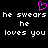 Pixelated text and a pink heart symbol on black background with repeated phrases.