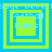 Four identical pixelated squares with layered blue and green borders, each containing "Softball Rules" text in light blue.