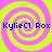 Four identical display a bright pink background with yellow spiral patterns and blue text reading "KylieCl Rox" in each