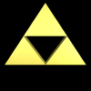 Yellow triangular shape with black inner triangle, transitioning through multiple 3D geometric configurations against a black background.