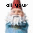 Pixelated gnome with red hat and white beard, blue outfit, text overlays reading 'all your', 'gnomes', 'are belong to us' across four