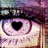 A pixelated eye with a heart-shaped pupil appears on the left, while pink text reads "falling in love is easy..." and "falling out is what hurts." on black background.
