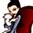 A pixelated cartoon-style buddy icon featuring a woman in a red dress holding a baby, with green text reading "Original Icons .com" on the right side against a dark background.