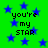 Green background with blue stars and repeated text 'you're my STAR' in black pixelated font.