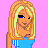 Pixel art contact sheet showing a female character in blue sports attire with text "Sexy sports Babe" and heart symbols on pink and white backgrounds.